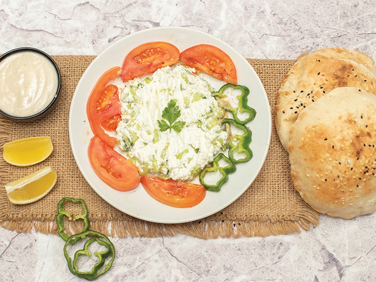 White cheese with tomato dish