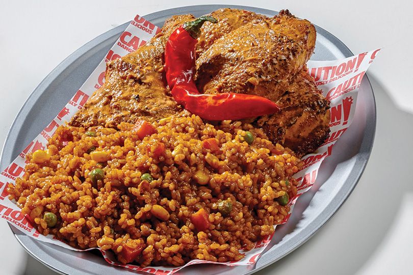 Whole Chicken Mexican Sauce, Served with Mexican Rice