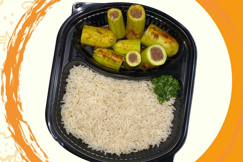 Stuffed zucchini meal with meat