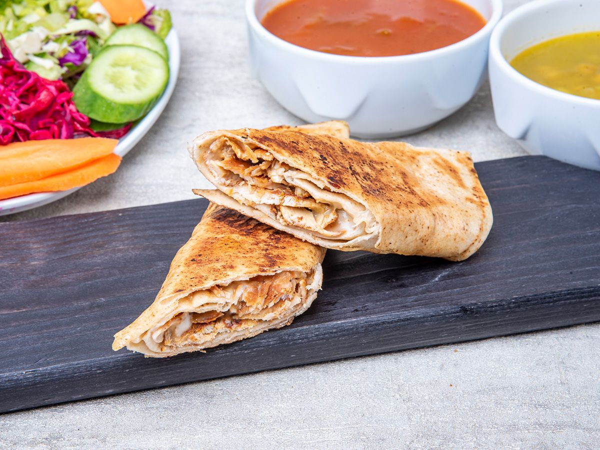 Chicken Shawarma Sandwich (Syrian Saj Bread)
