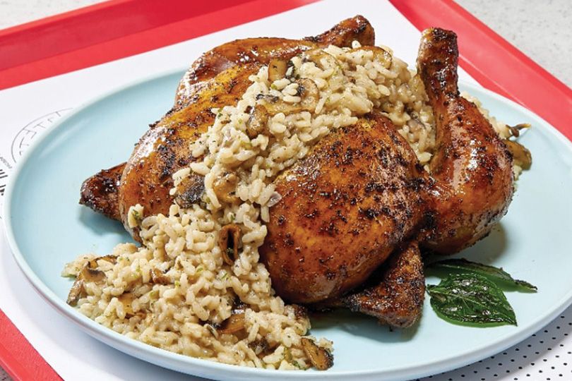 Loaded Creamy Mushroom Risotto Chicken