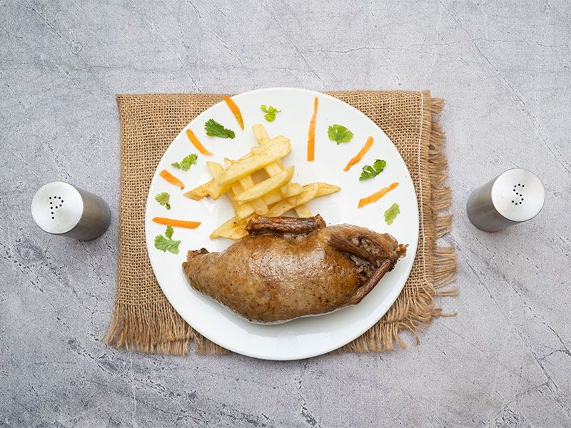 Stuffed pigeon with rice