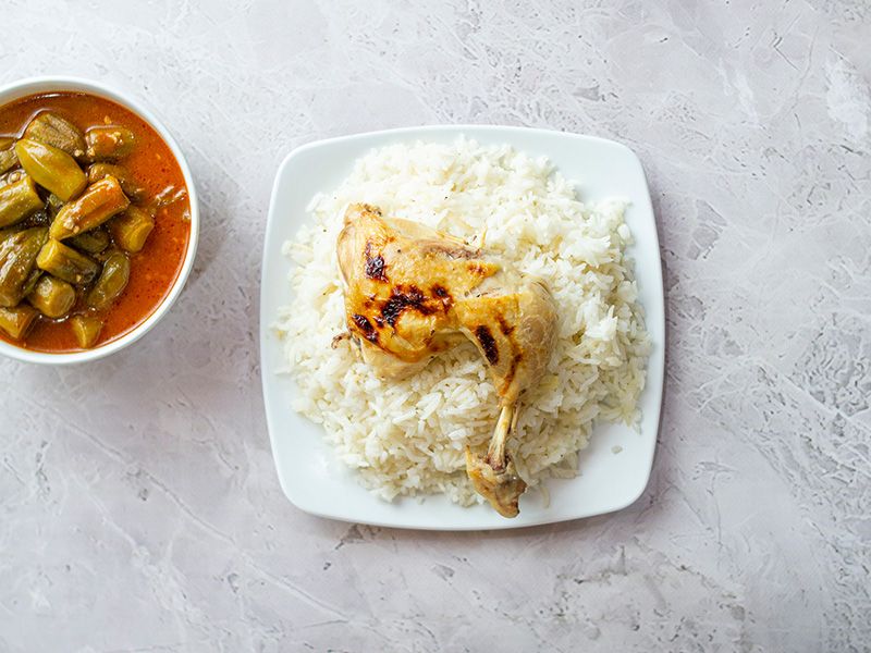 Okra With quarter Chicken Thigh