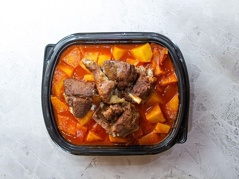 Potatoes With Mutton Meat Tray With Rice