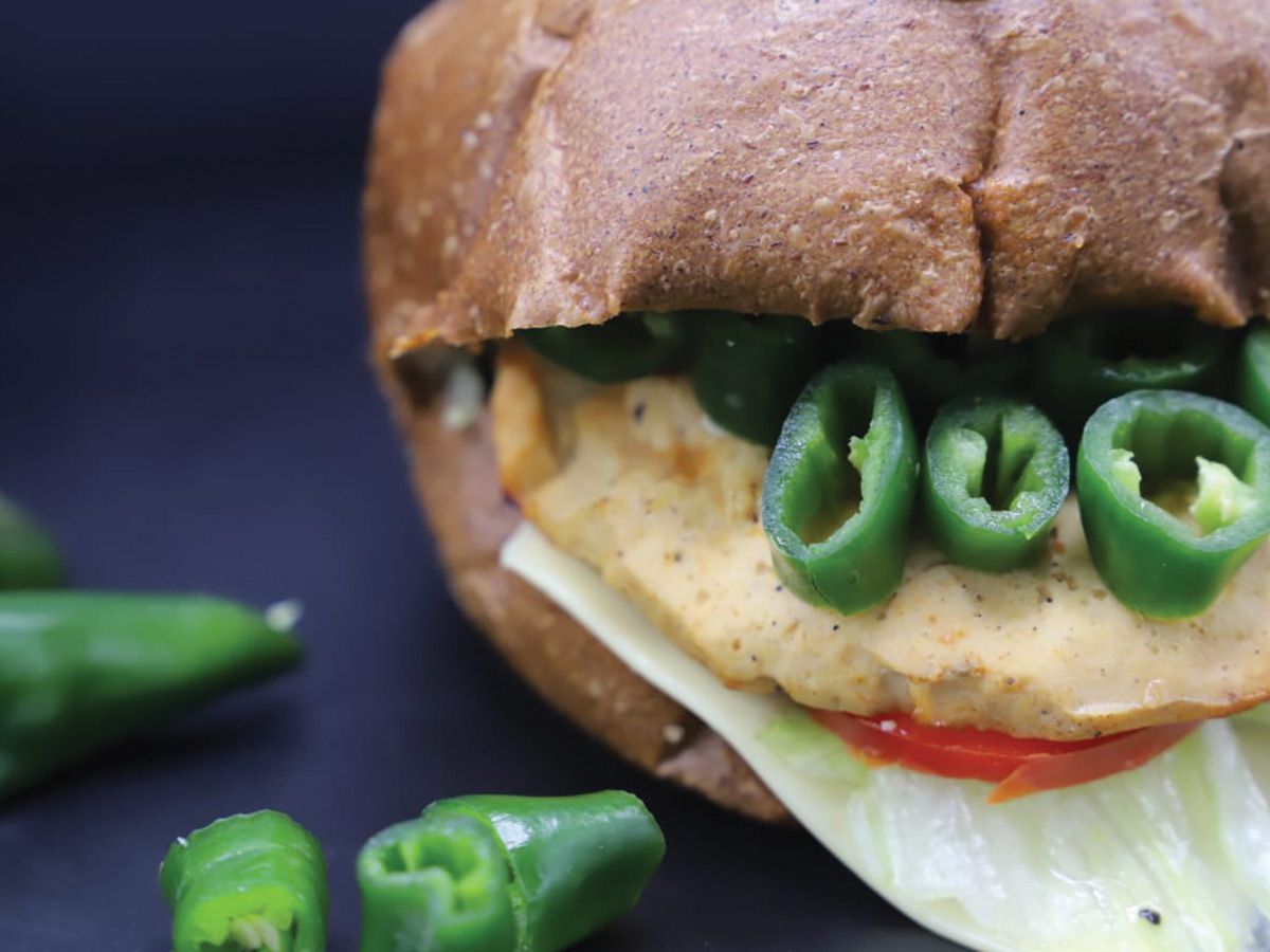 Beef burger with BBQ sauce