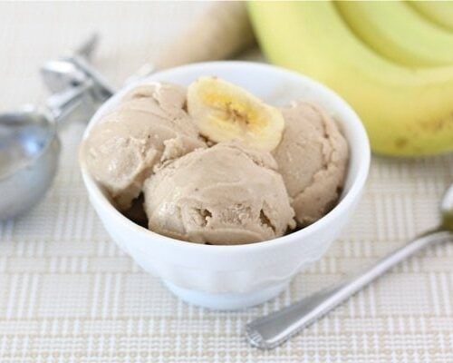 Banana Pieces And Ice Cream