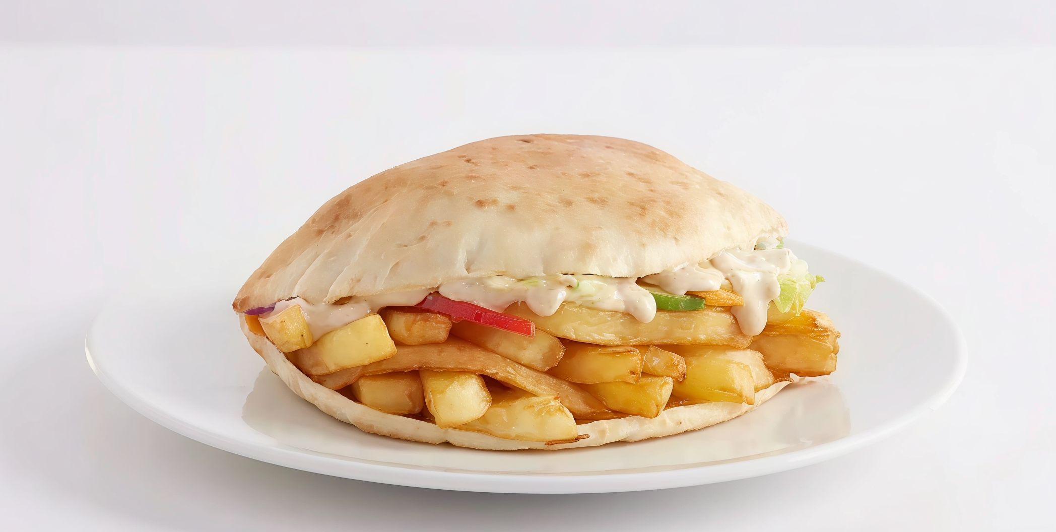 Fries omelet sandwich