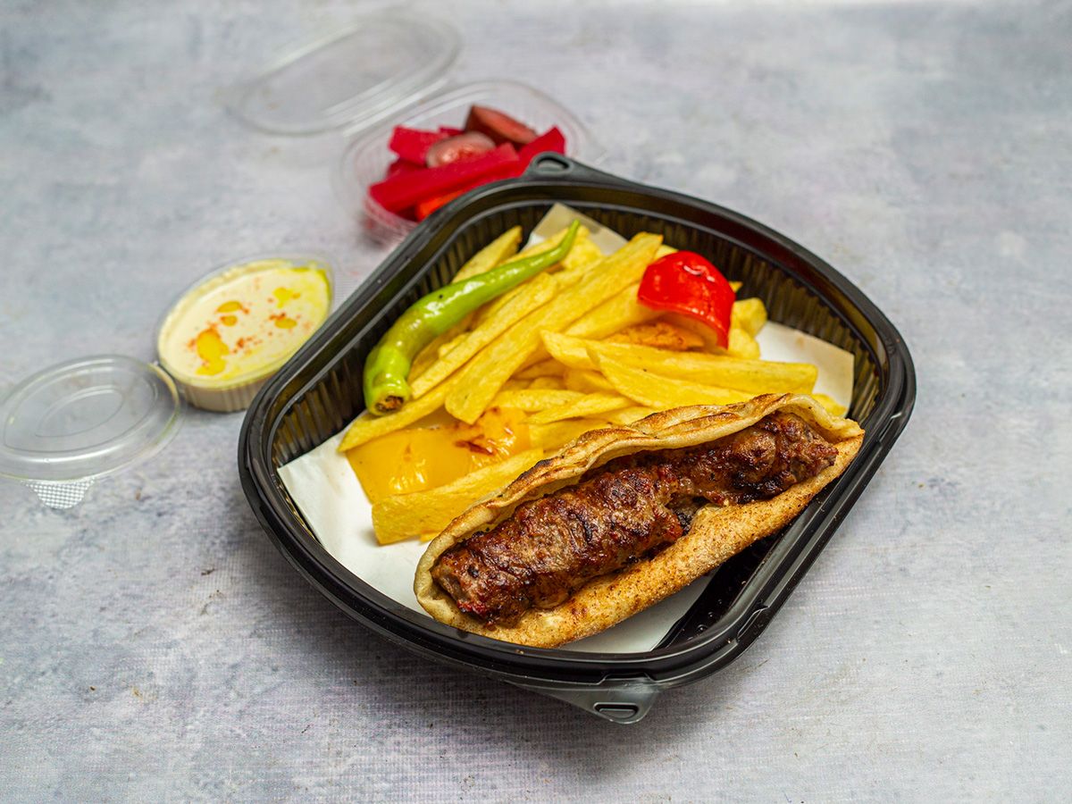 Baladi Bread Kofta Sandwich With Potatoes And Pickles