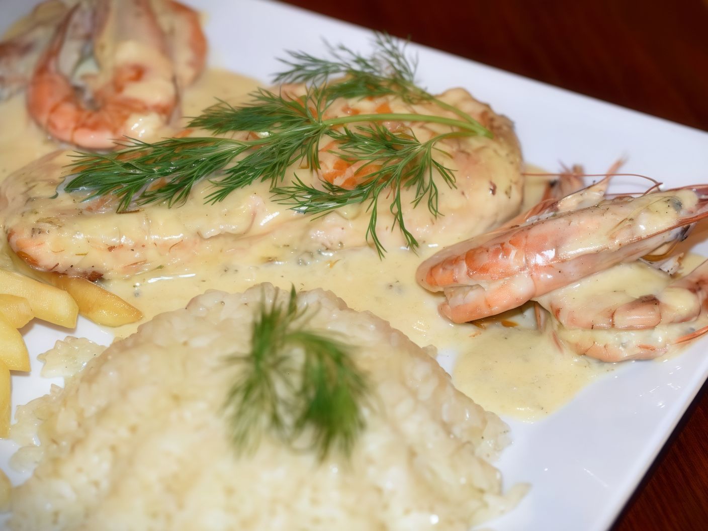 Grilled White Fish With Shrimp Platter