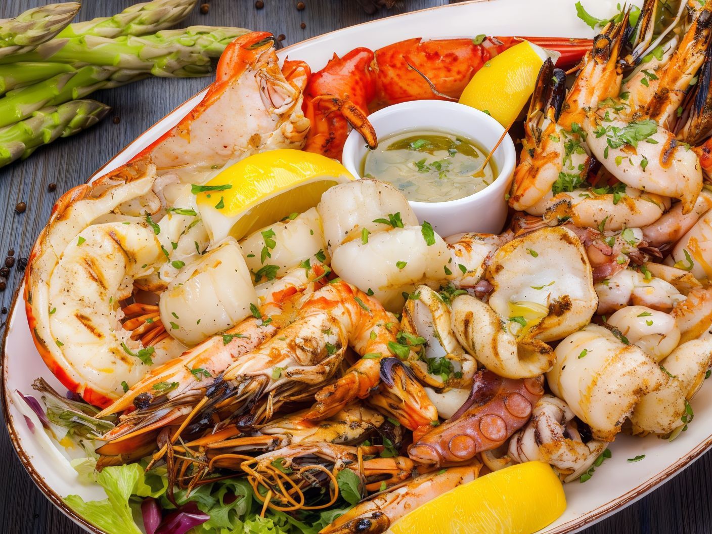Family Grilled Seafood Meal