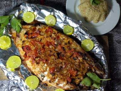 Grilled Grey Mullet Fish Meal