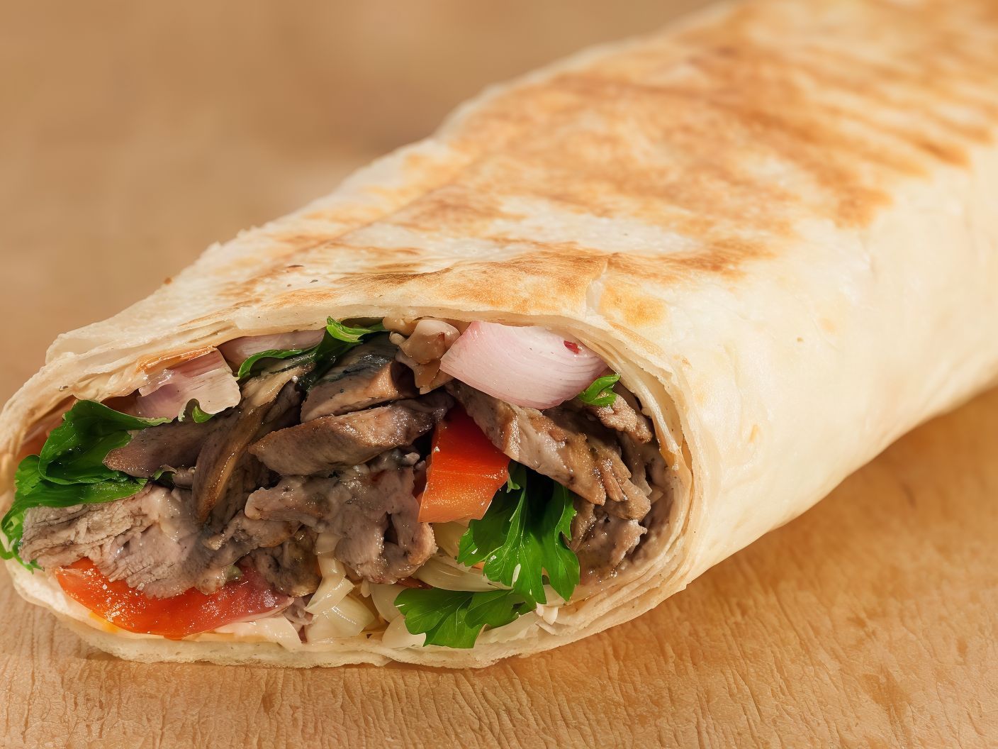 Syrian Meat Shawerma Sandwich