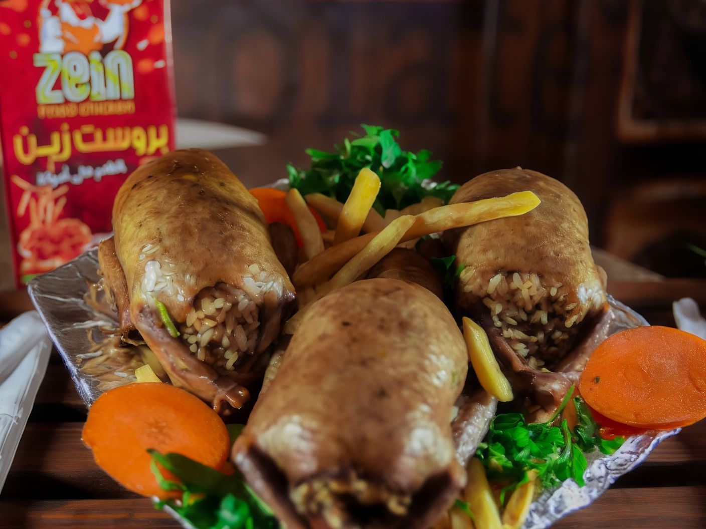 Stuffed pigeon with rice