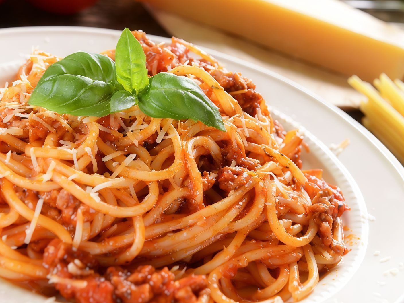 Spaghetti With Minced Meat Platter