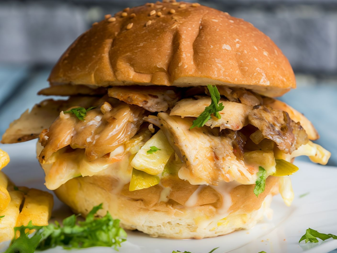 Chicken Shawarma Bun Bread Sandwich
