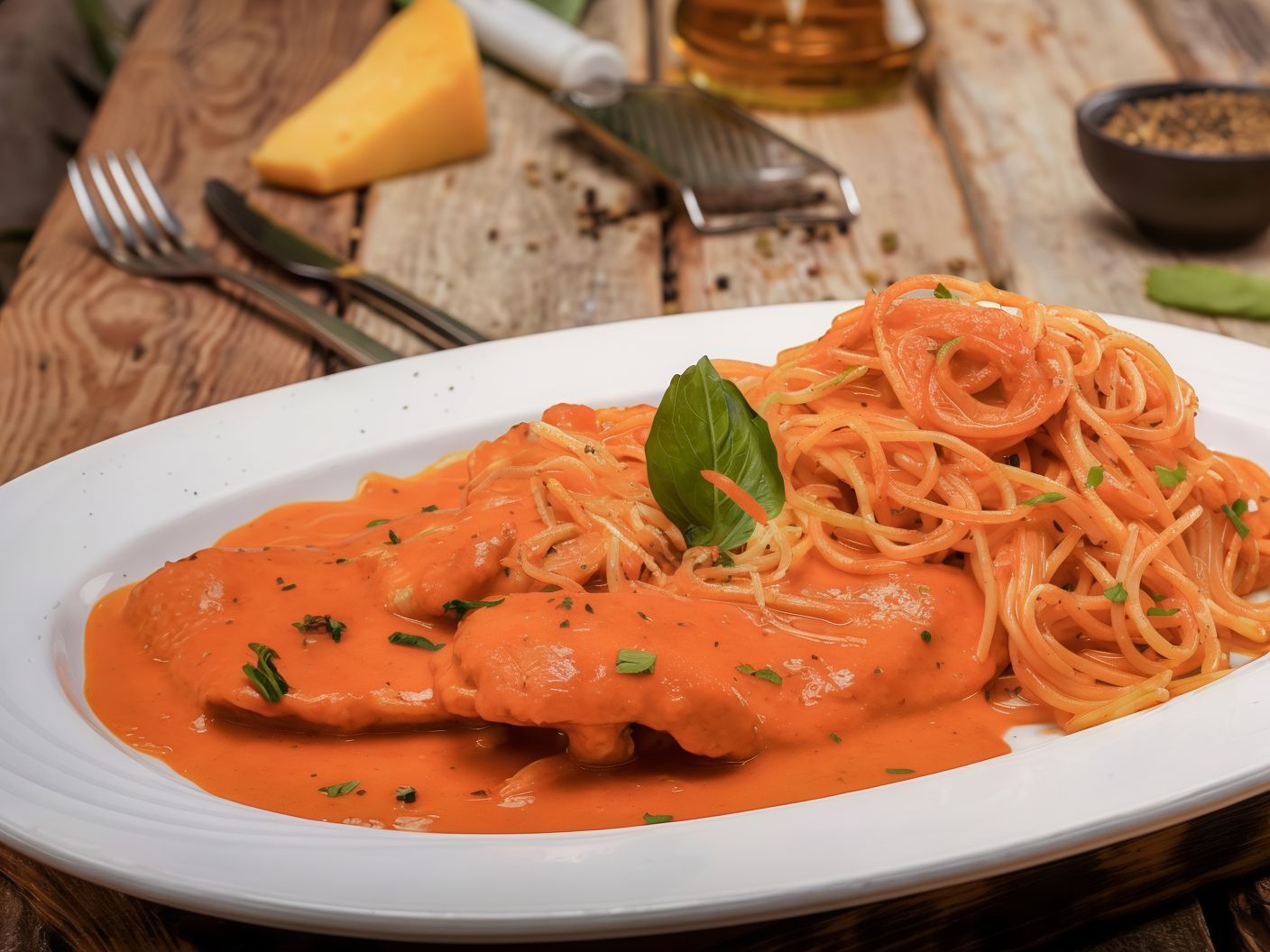 Pollo Peperoni E Spaghetti
