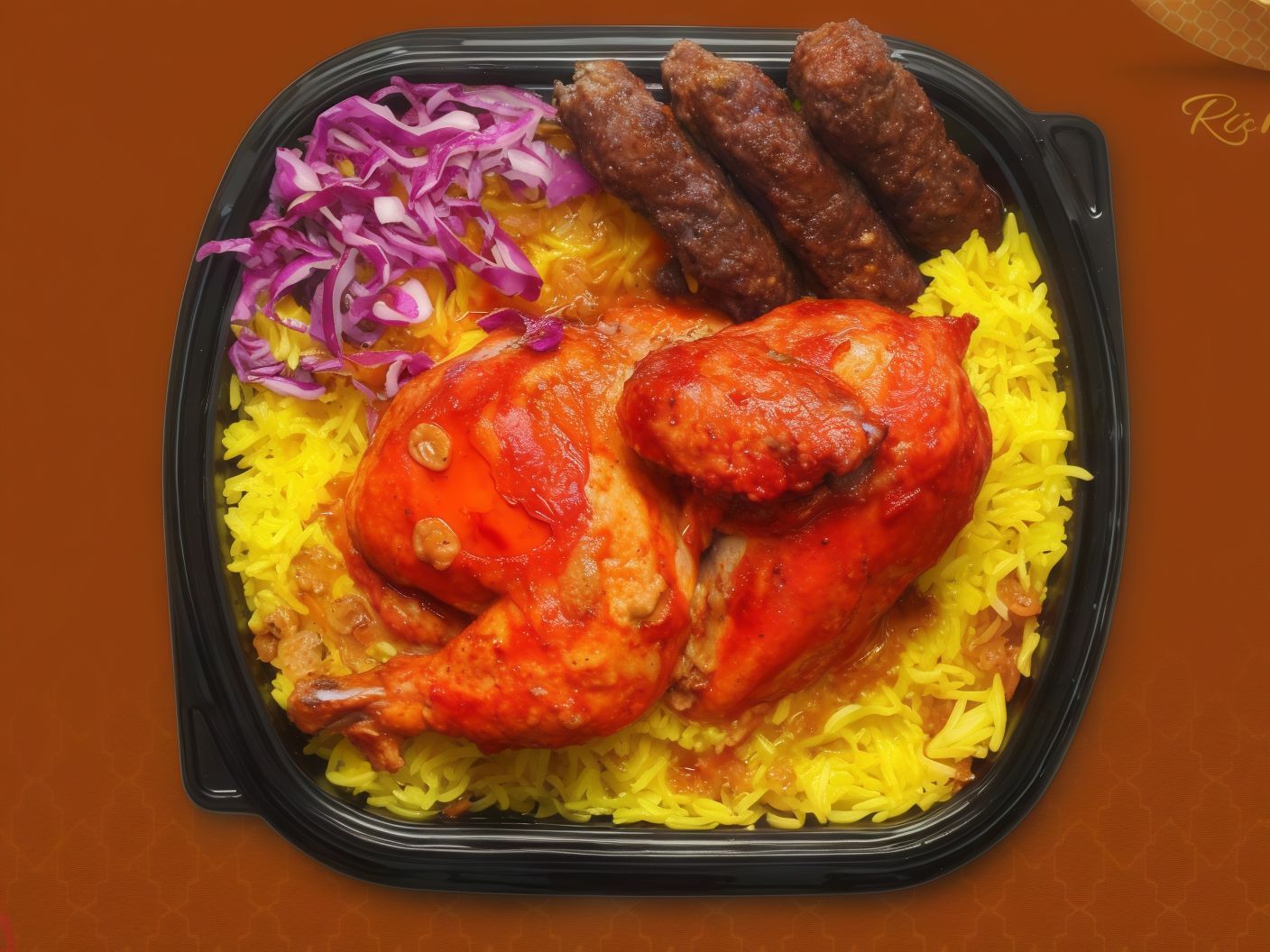 Half Grilled Chicken Mandi With Kofta Meal