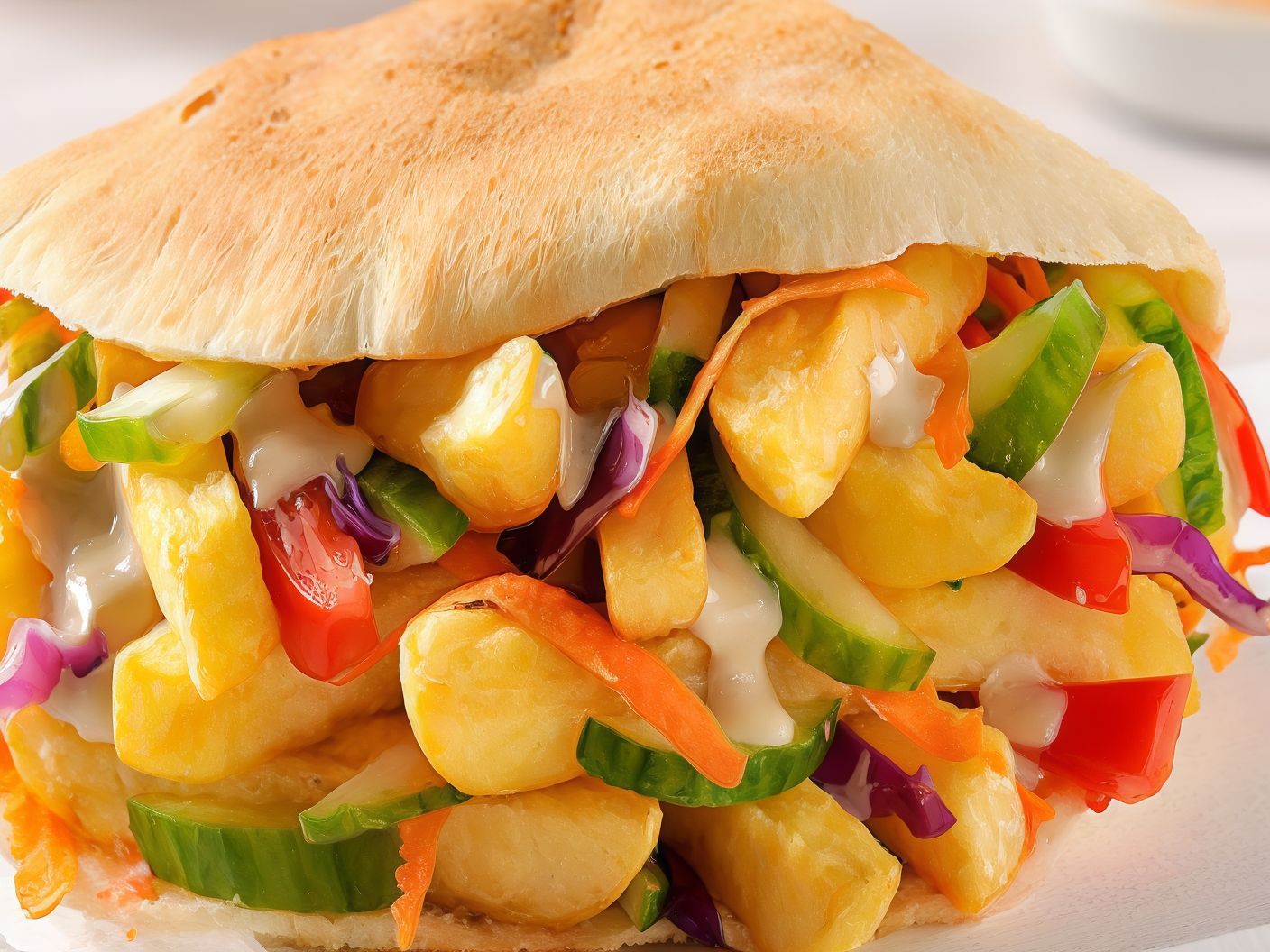 Potato Sandwich With Ketchup