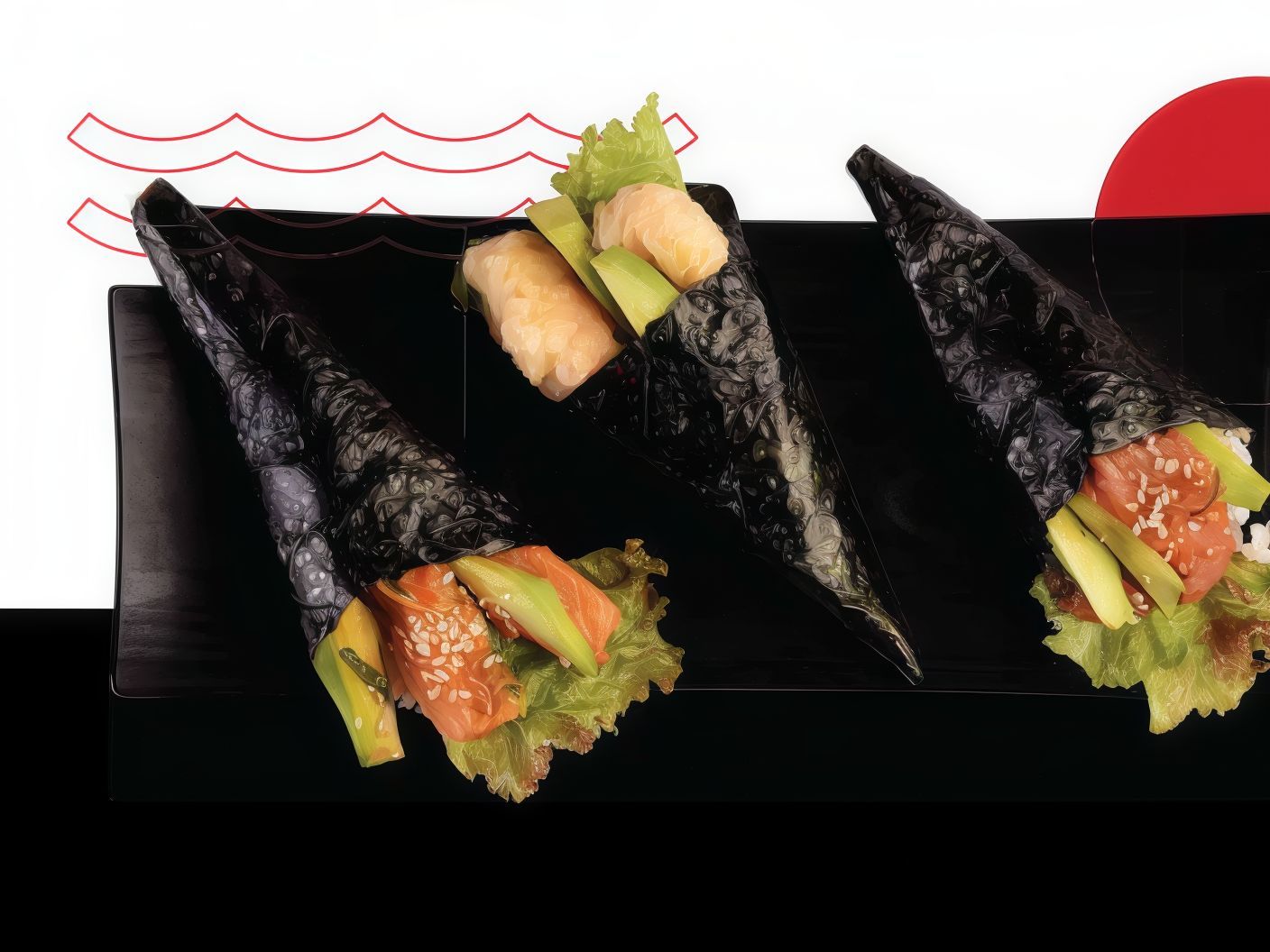 Salmon With Caviar Temaki Hand Made Roll