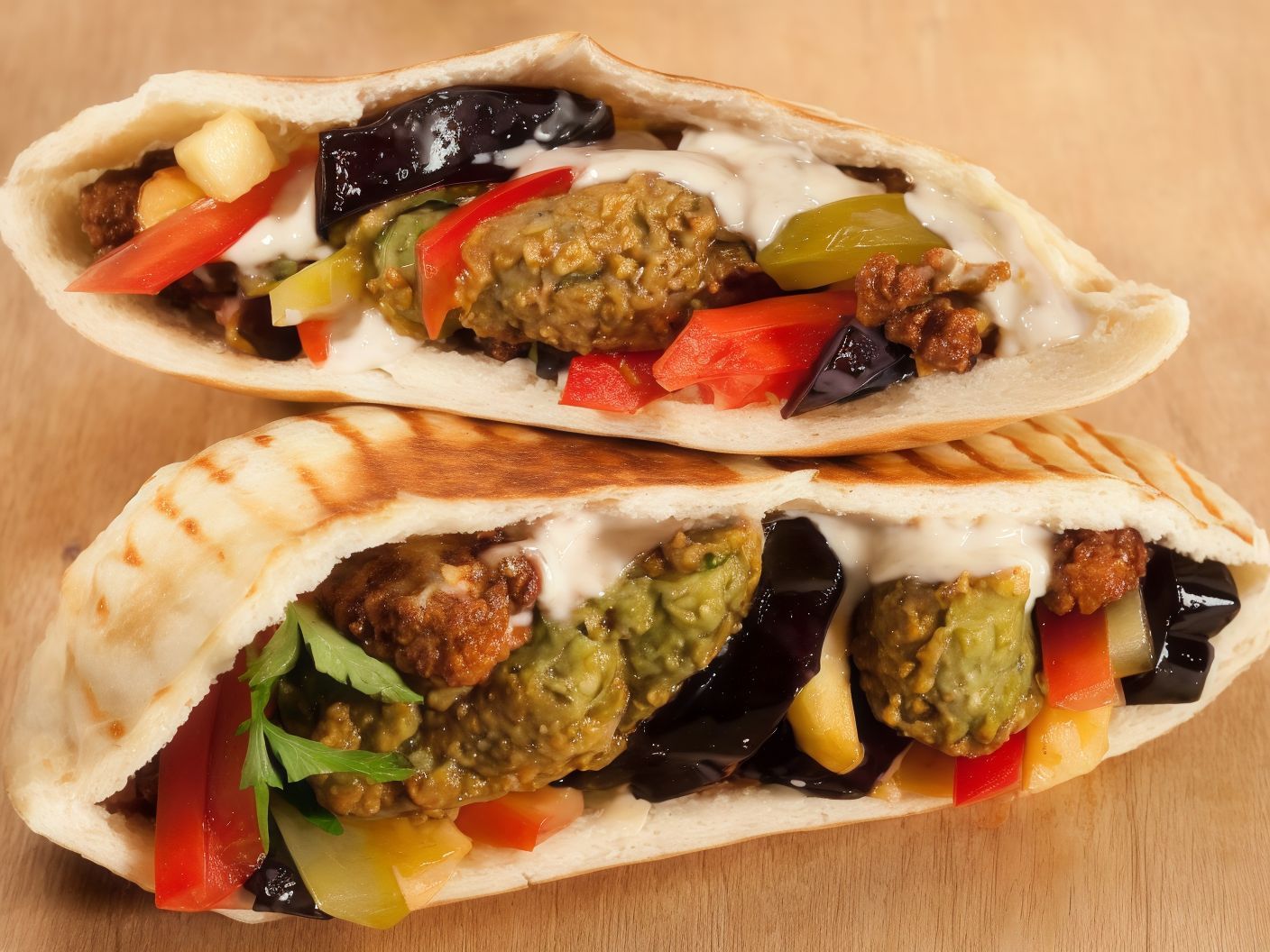 Taamia With Eggplant Sandwich