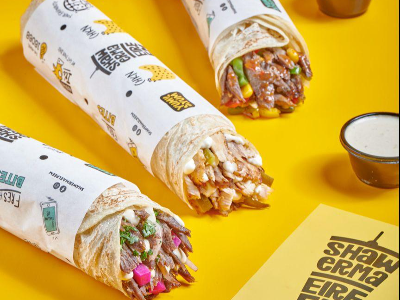 Chicken Shawerma With French Fries Sandwich