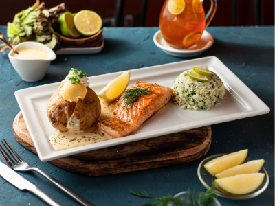 Pan Seared Salmon Steak