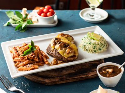 Roast Beef Cheesy Root Platter