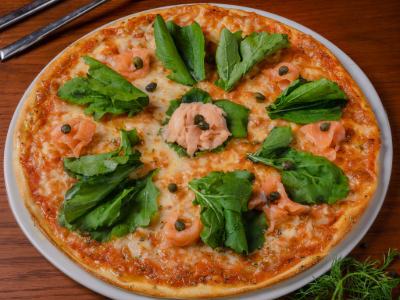 Salmon And Rocca Pizza