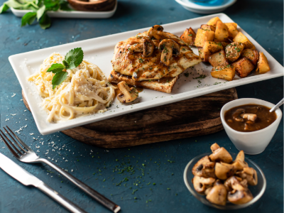 Grilled Chicken With Fresh Mushrooms