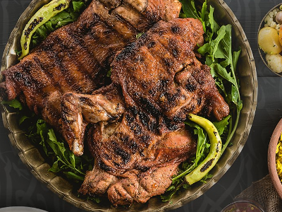 Quarter grilled chicken dish