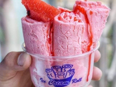 Watermelon Ice Cream Roll