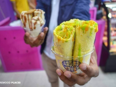 Pineapple Kiwi Ice Cream Roll