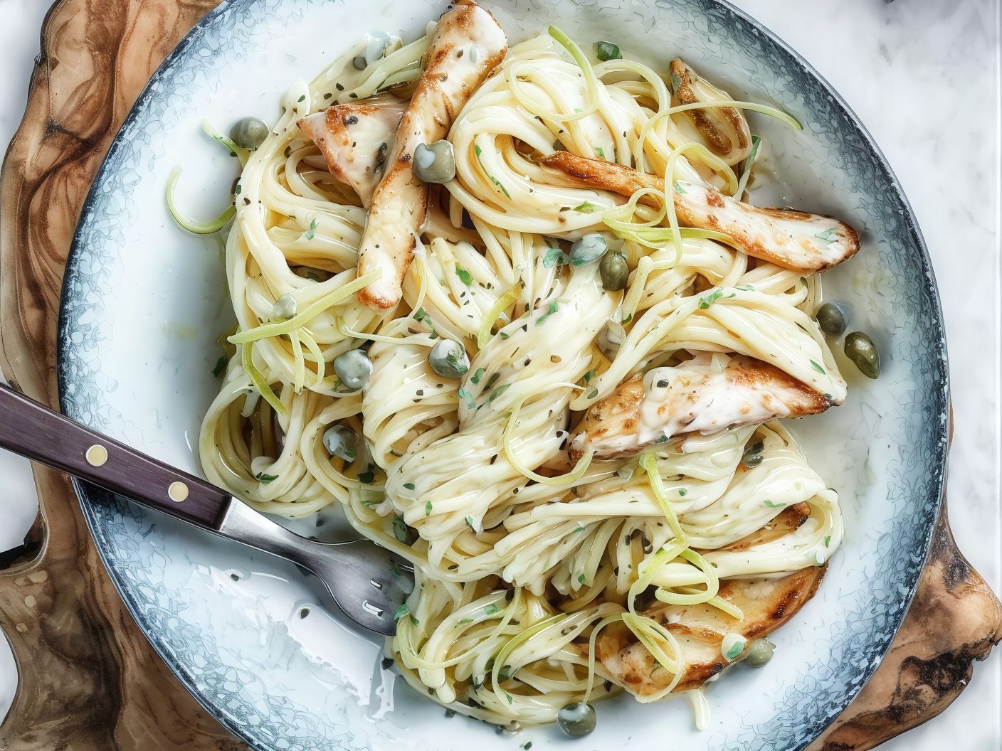 Chicken Spaghetti With Lemon Sauce