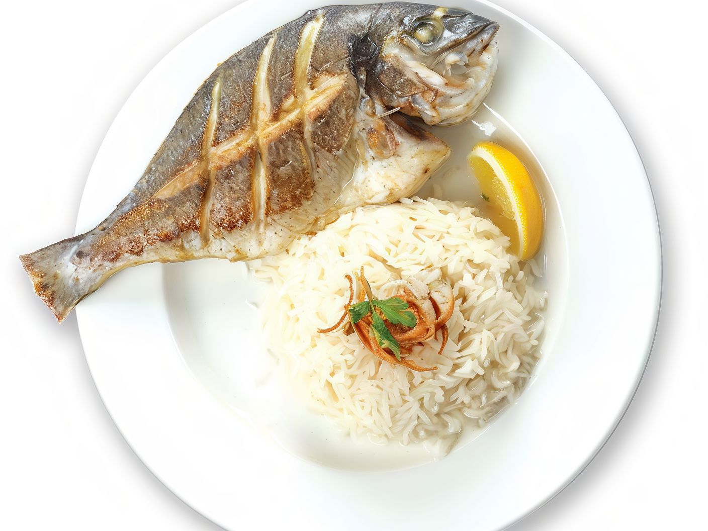 Fillet Fish Meal With Seafood Soup