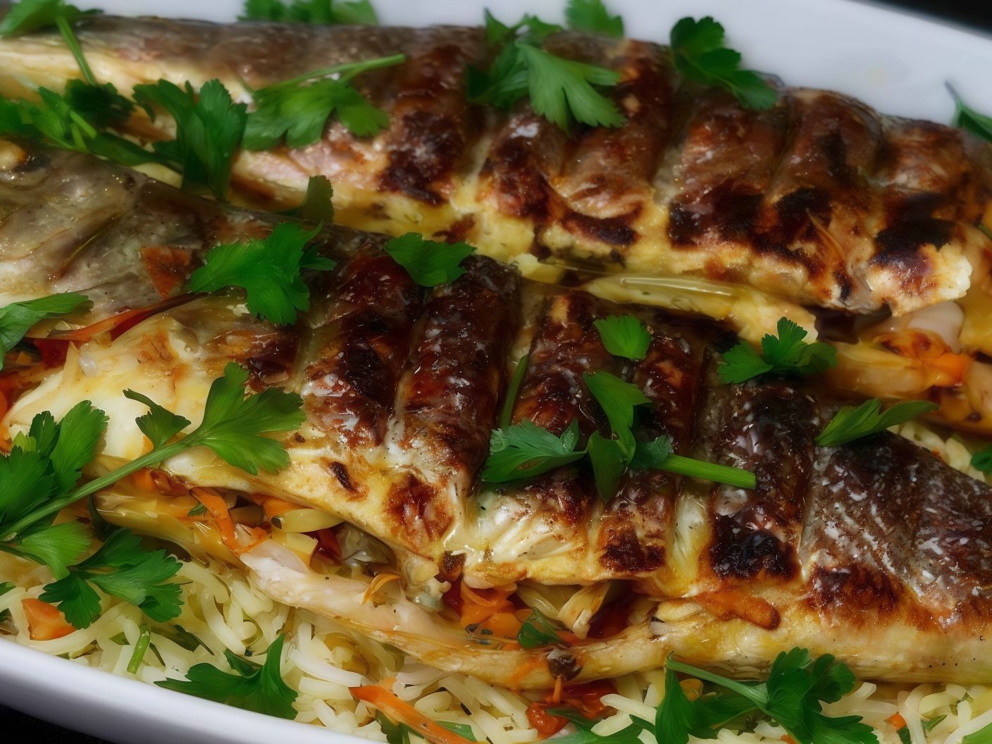 Gilthead Bream Fish Meal With Seafood Soup