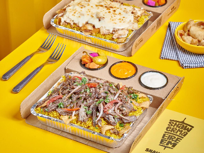 Shawerma Fatteh With Mozzarella Cheese