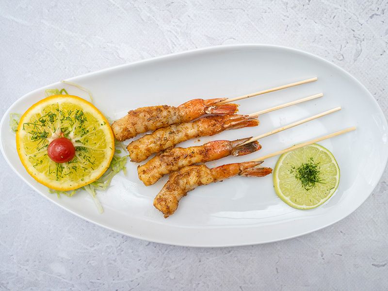 charbroiled Shrimp satay