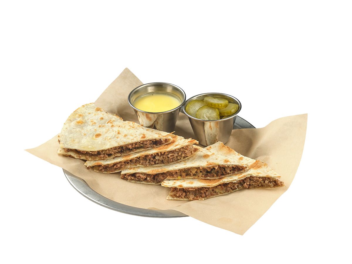 Cheese burger quesadillas