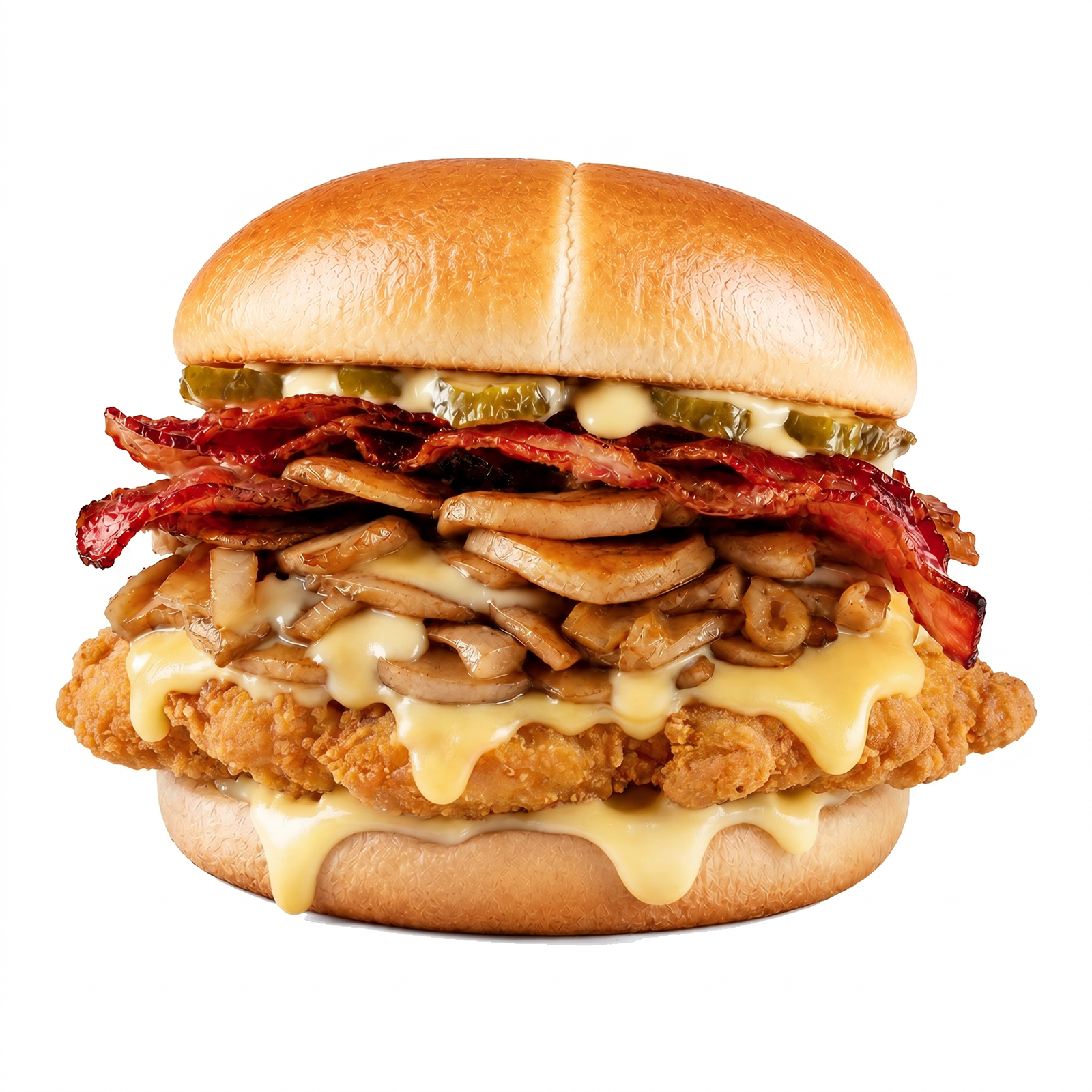 Cheesy Mushroom With Beef Bacon