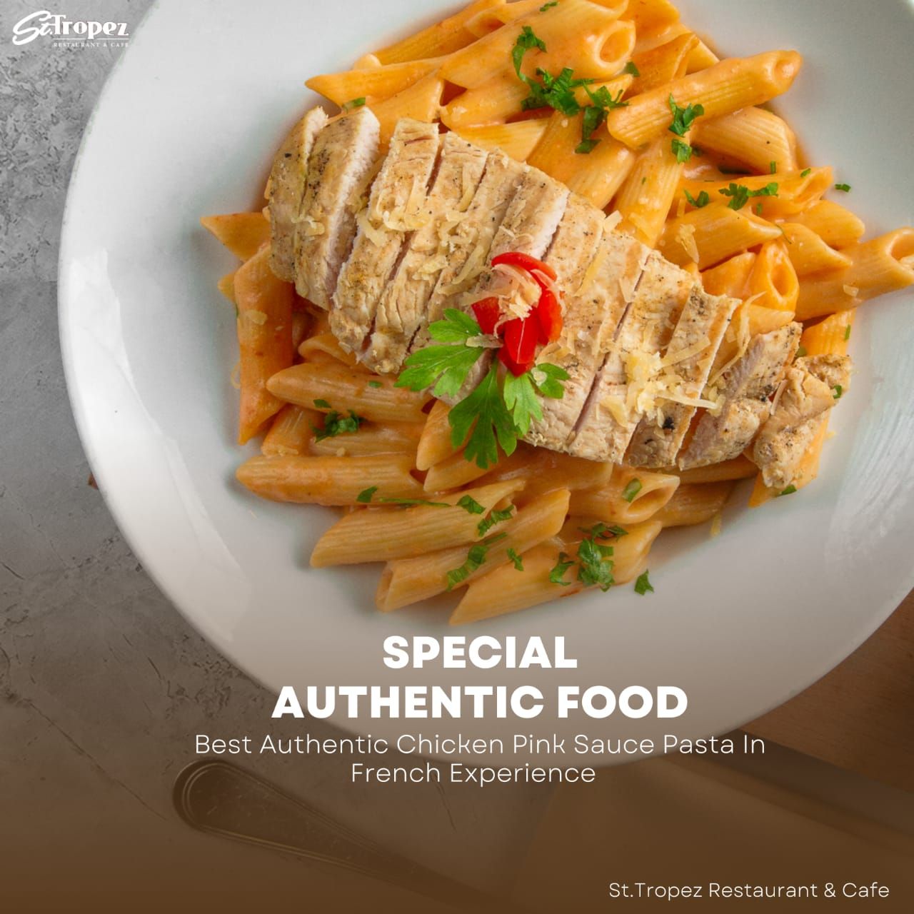 Pink sauce pasta