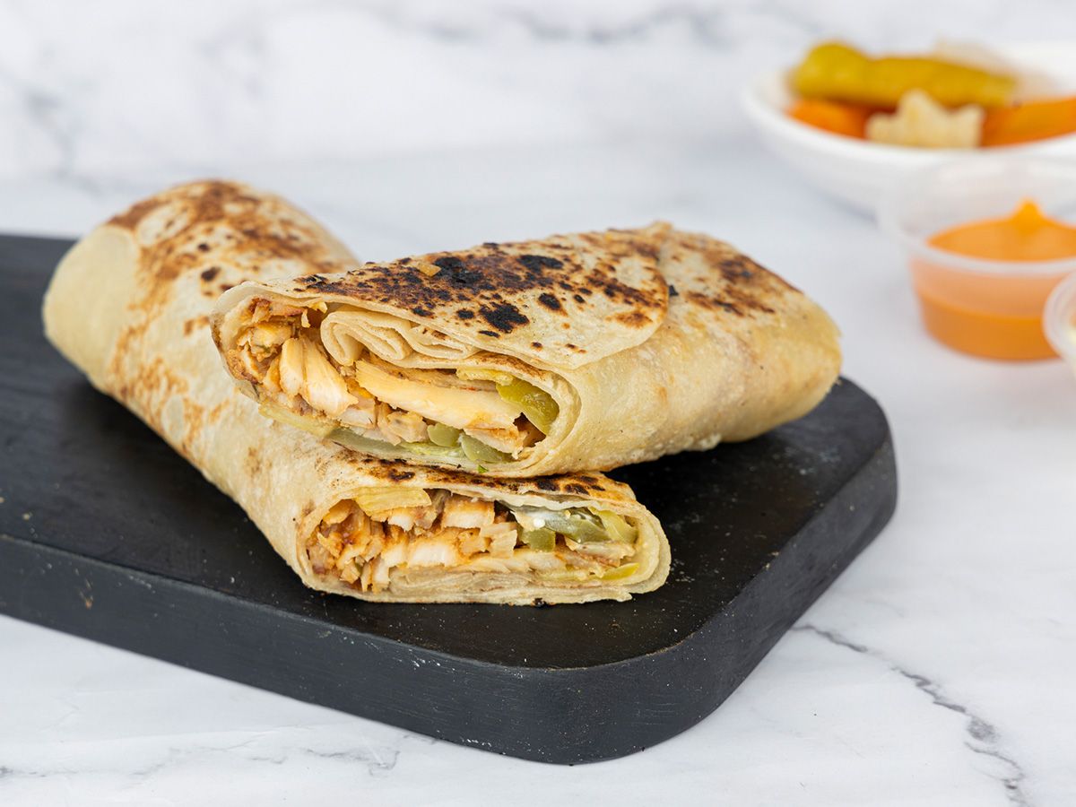 Chicken Shawarma Saj Sandwich