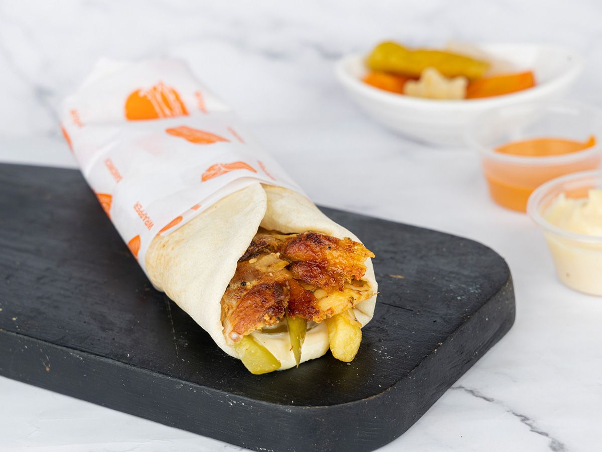 Mix Shawarma Sandwich (Chicken and Meat) (Syrian Saj Bread)