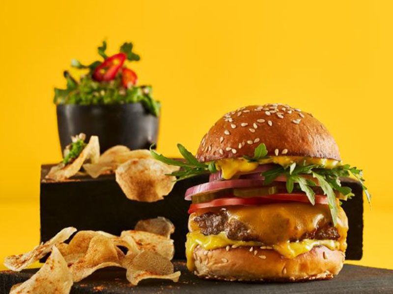 Homemade Classic Cheese Burger Sandwich