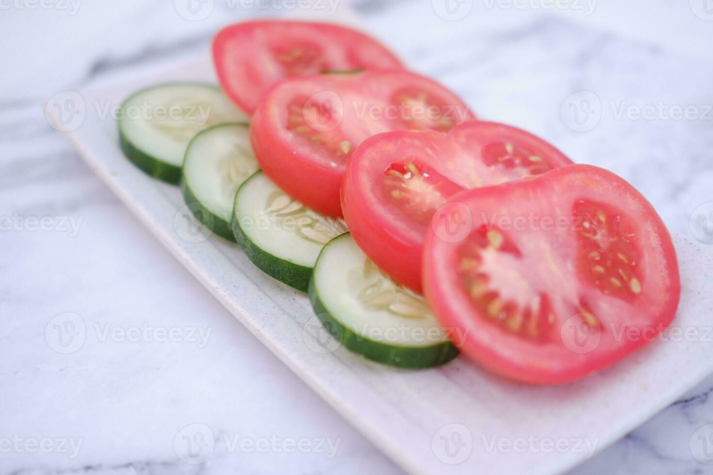 Tomato And Cucumber Slices Plate