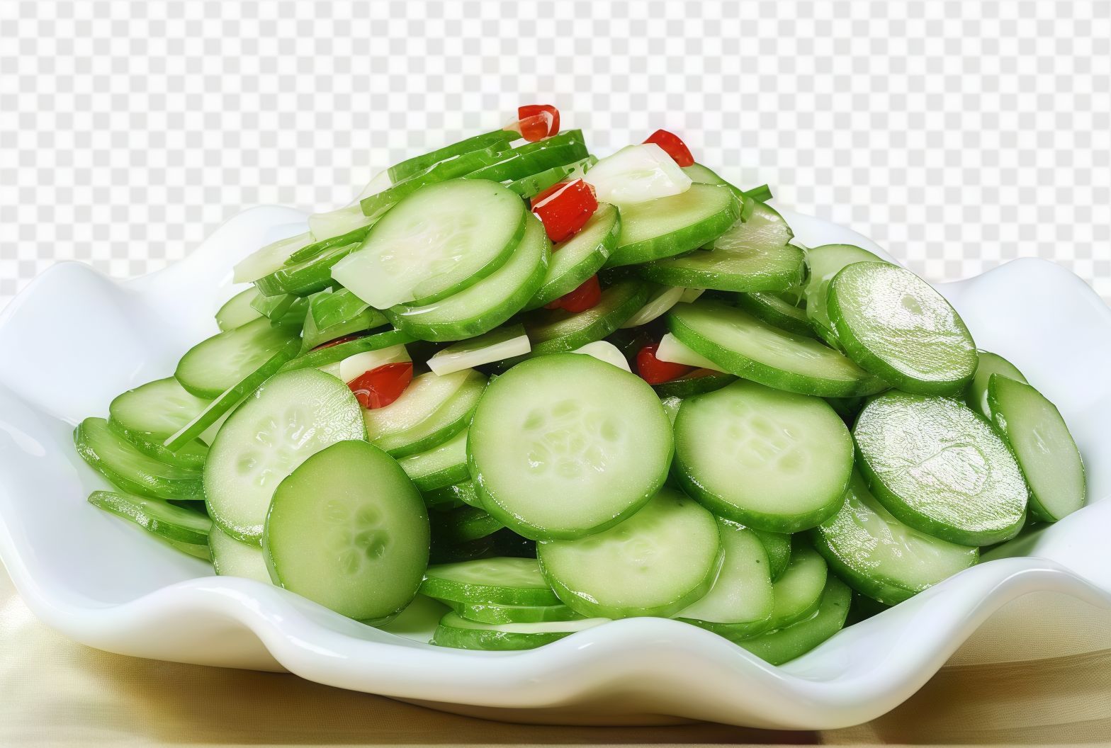 Green cucumber plate