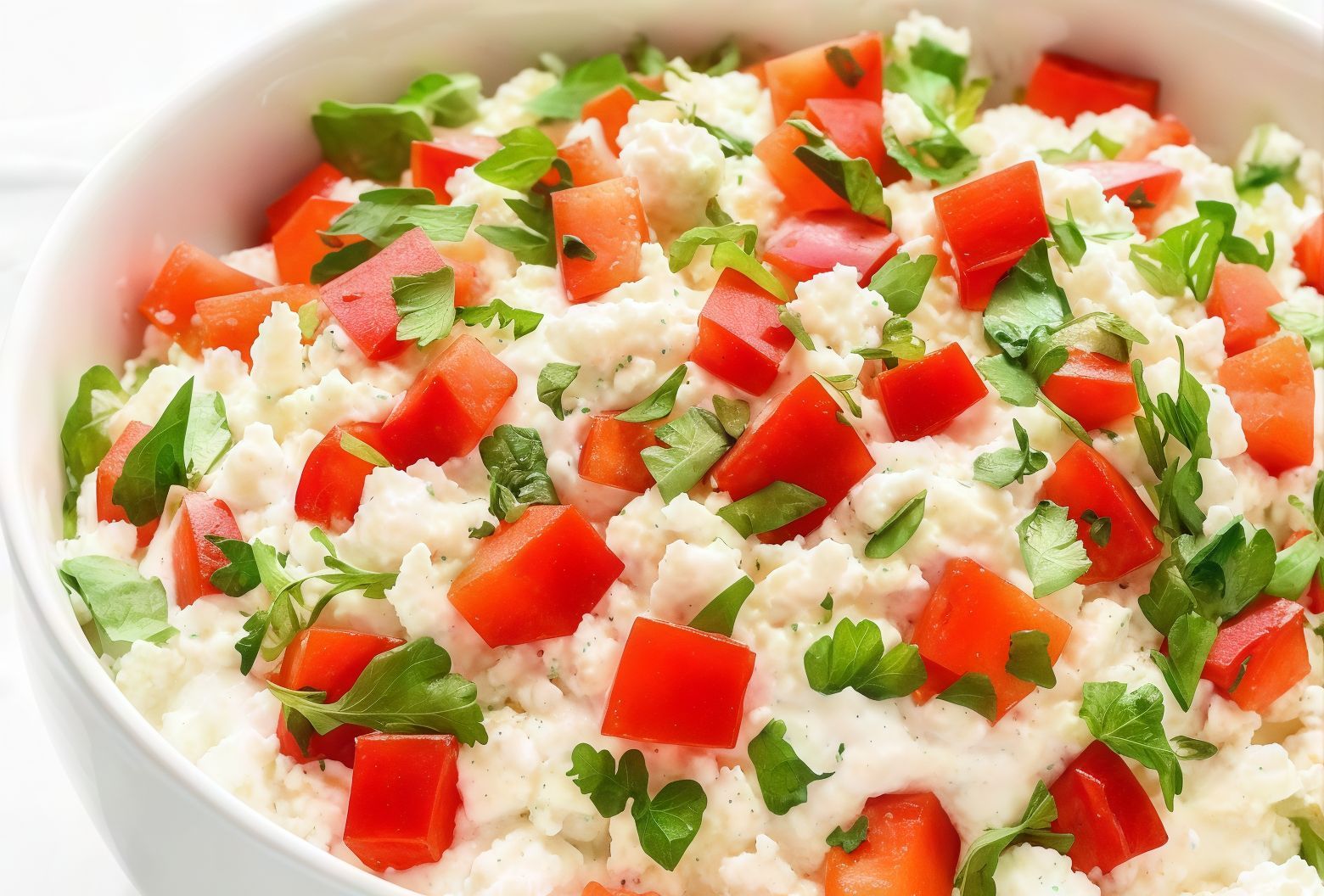 Cottage cheese salad dish