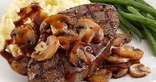 Veal Meat With Mushroom Sauce
