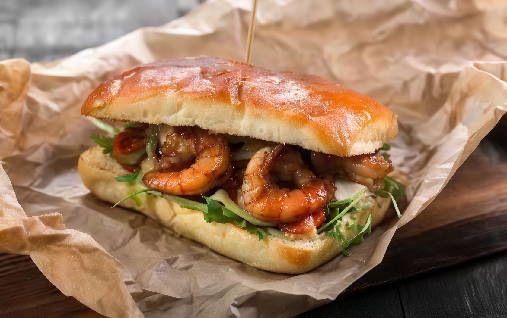 Spicy Shrimp Sweet Sour Sandwich