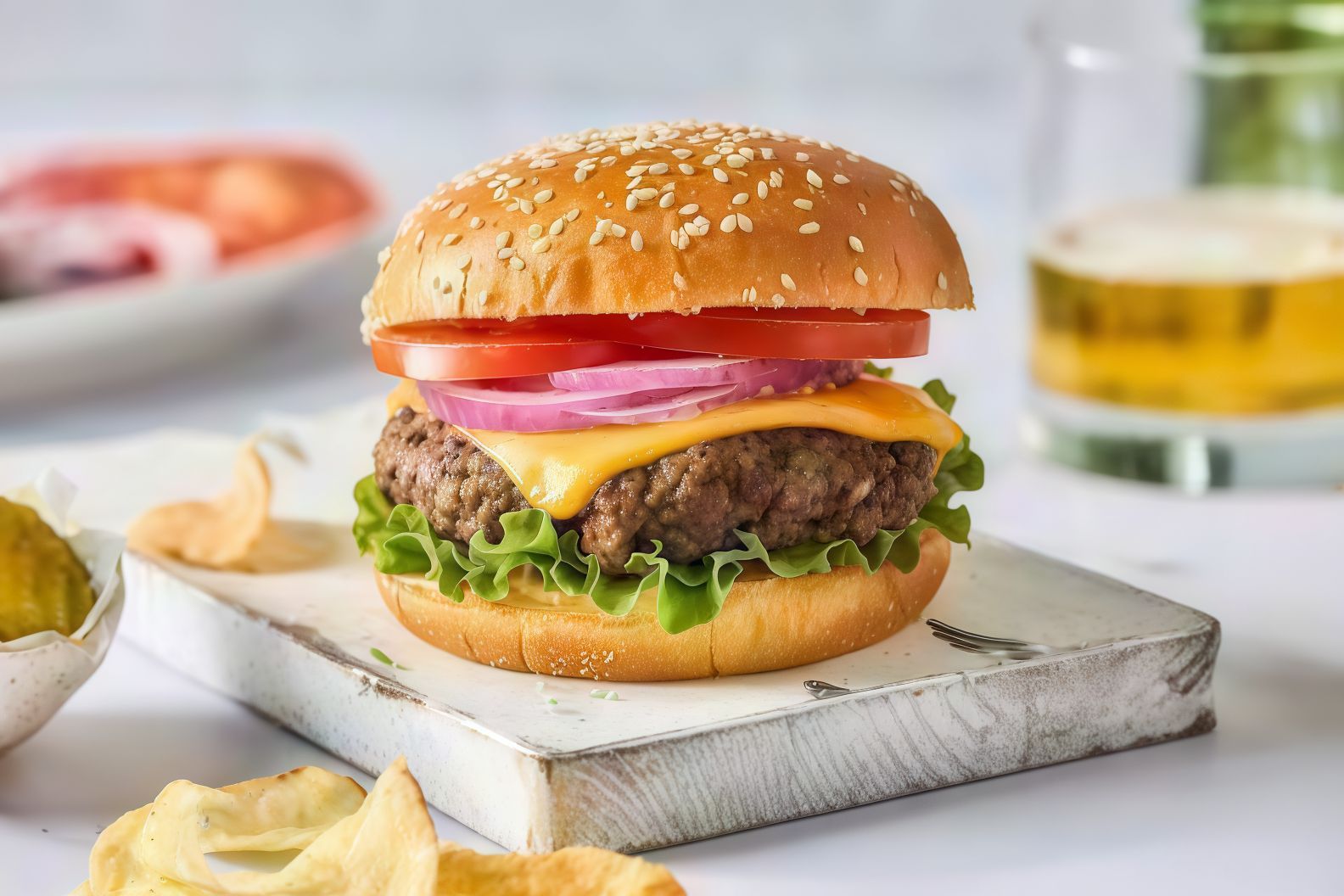 Cheese Beef Burger Sandwich