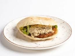 Falafel sandwich with Baba Ghanoush